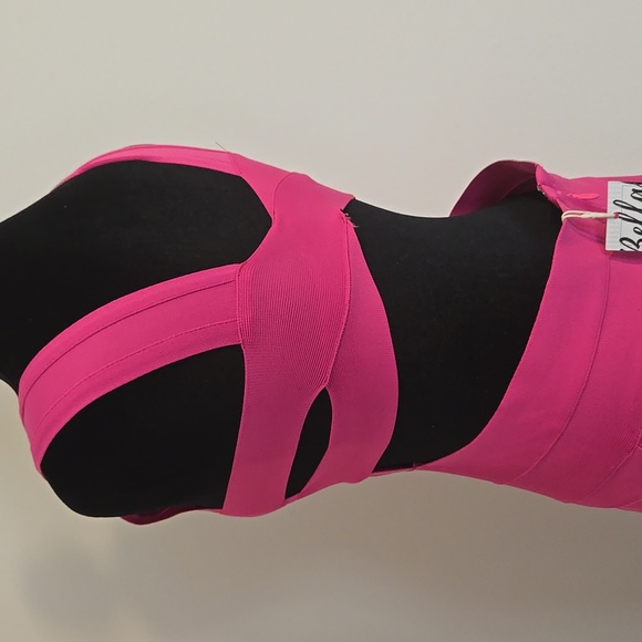 Vibrant Pink Bandage Dress - Picture 3 of 10